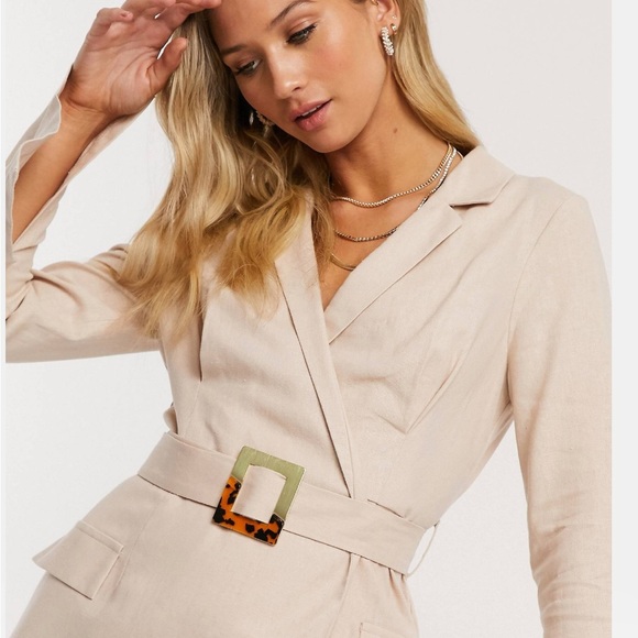 Blazer dress with belt - Picture 2 of 6